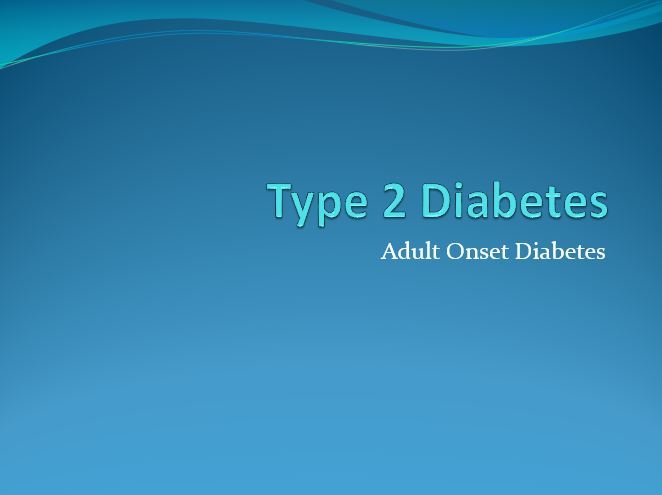 Adult Onset Diabetes, Power Point Presentation With Speaker Notes Example