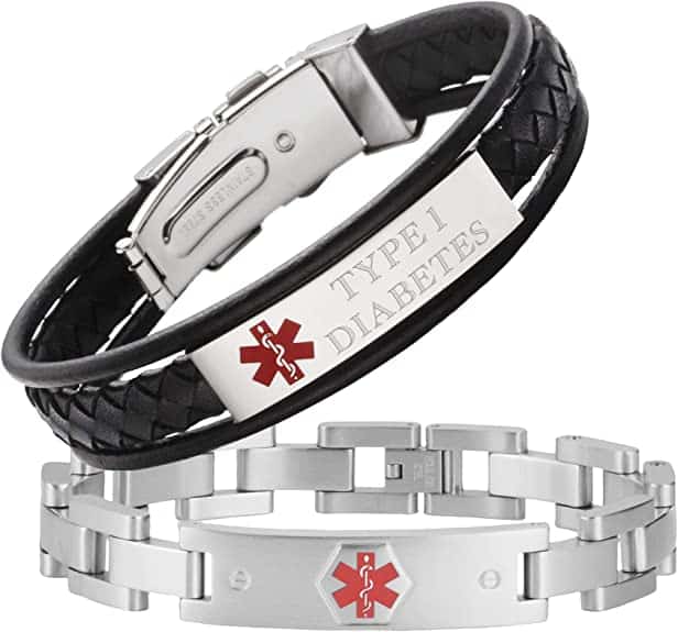 Amazon.com: Diabetes Bracelets for Men Type 1 Medical id bracelets The ...