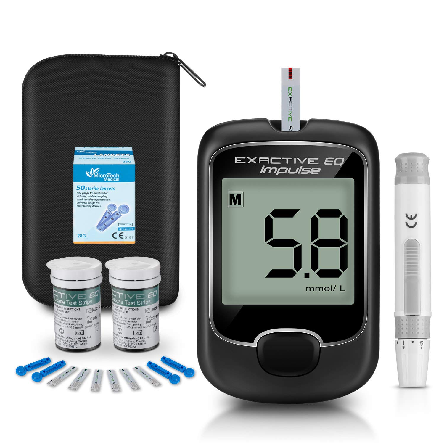 Blood Glucose Monitor Meter Diabetes Testing Kit Blood Sugar Test 2019 ...