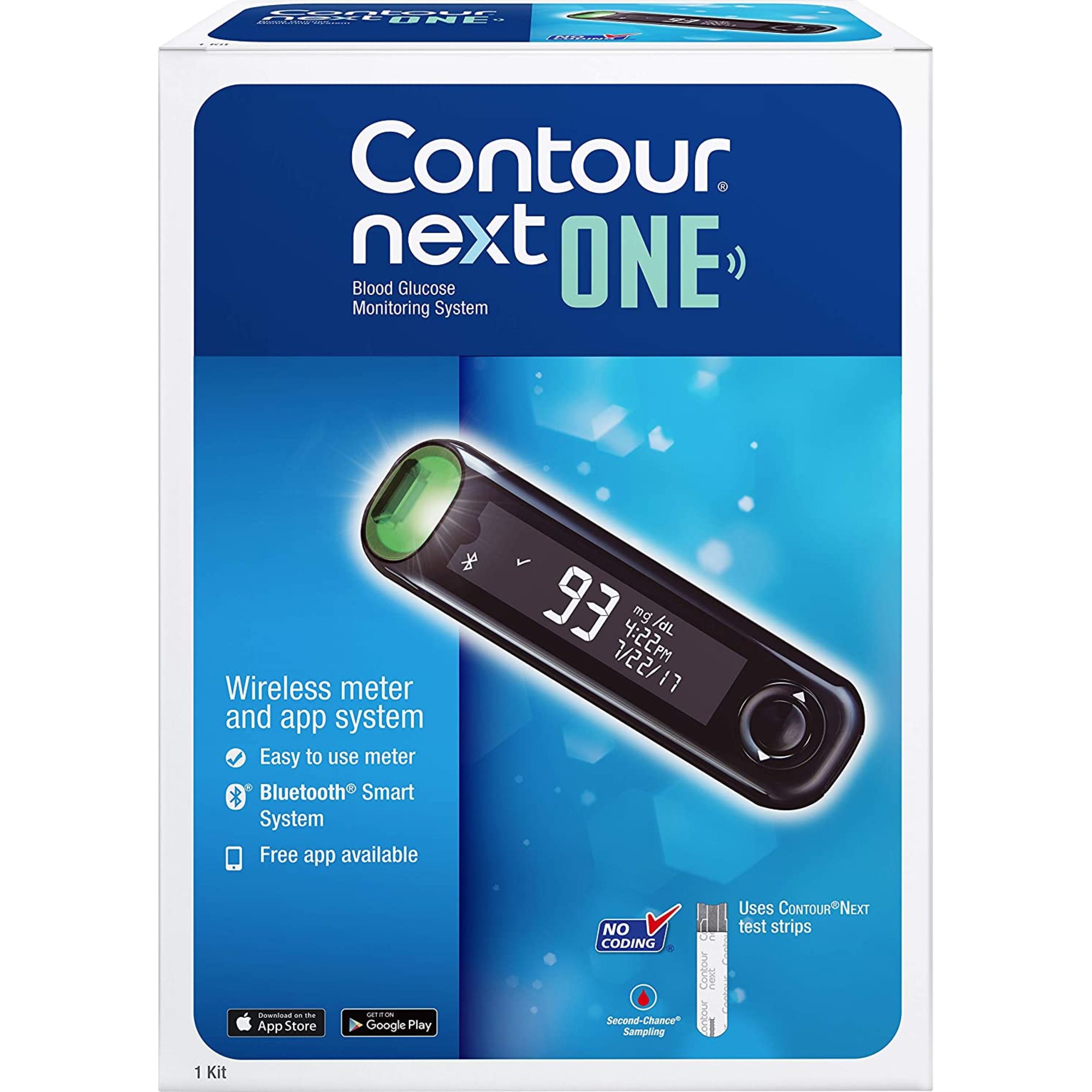 Contour Next ONE Blood Glucose Monitoring System with 10 Bayer Strips ...