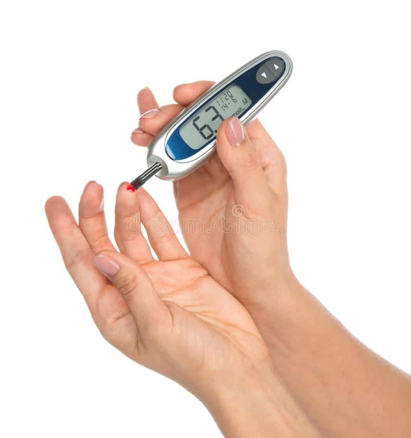 Diabetes Patient Measuring Glucose Level Blood Test Stock Image