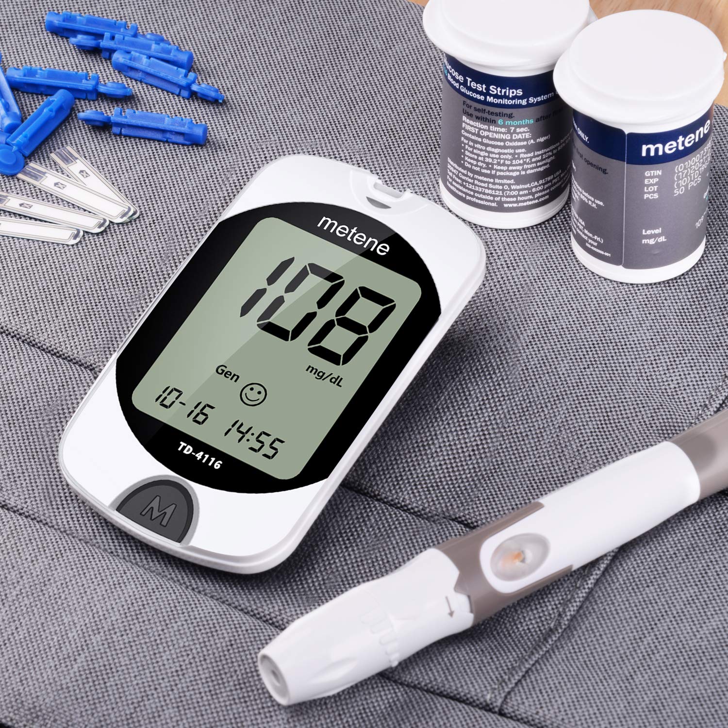 Diabetes Testing Kit, 50 Glucometer Strips, 50 Lancets, 1 Blood Glucose ...