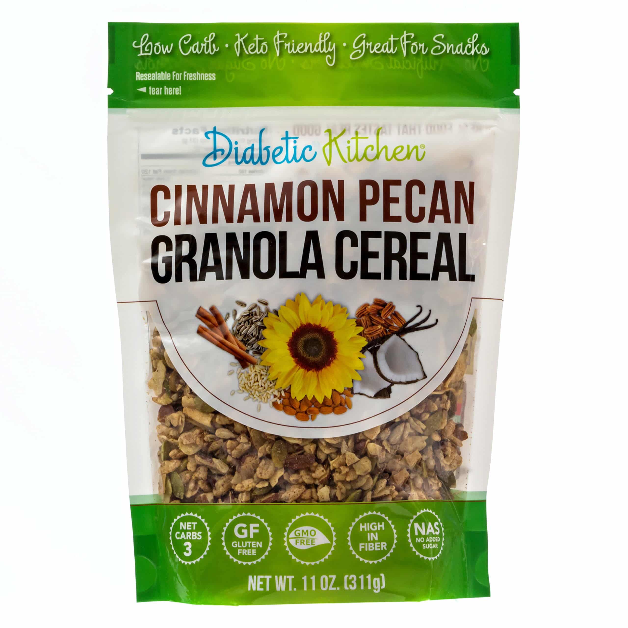Diabetic Kitchen Cinnamon Pecan Granola Cereal, Keto, Low Carb, No ...