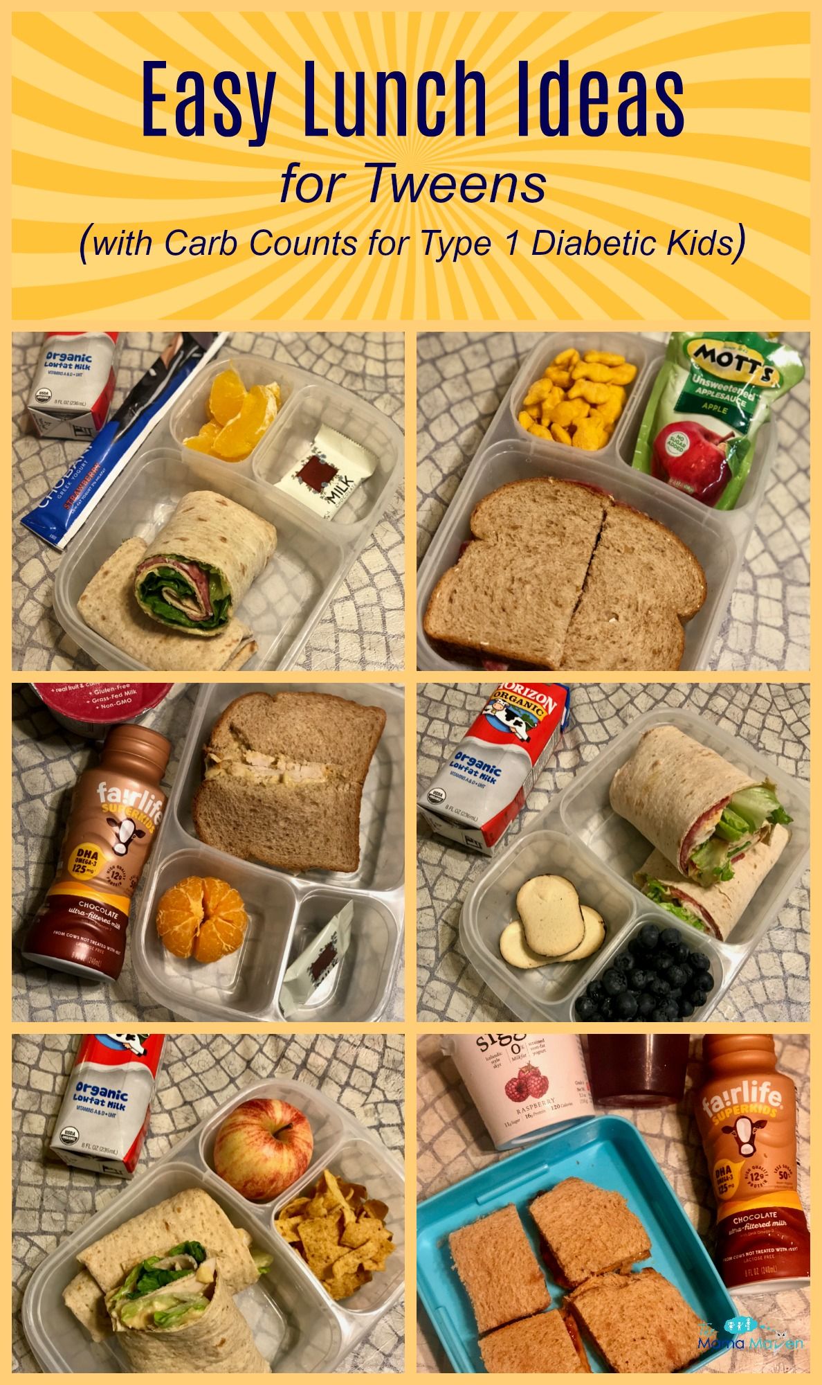Easy Lunch Ideas for Tweens (with Carb Counts for Type 1 ...