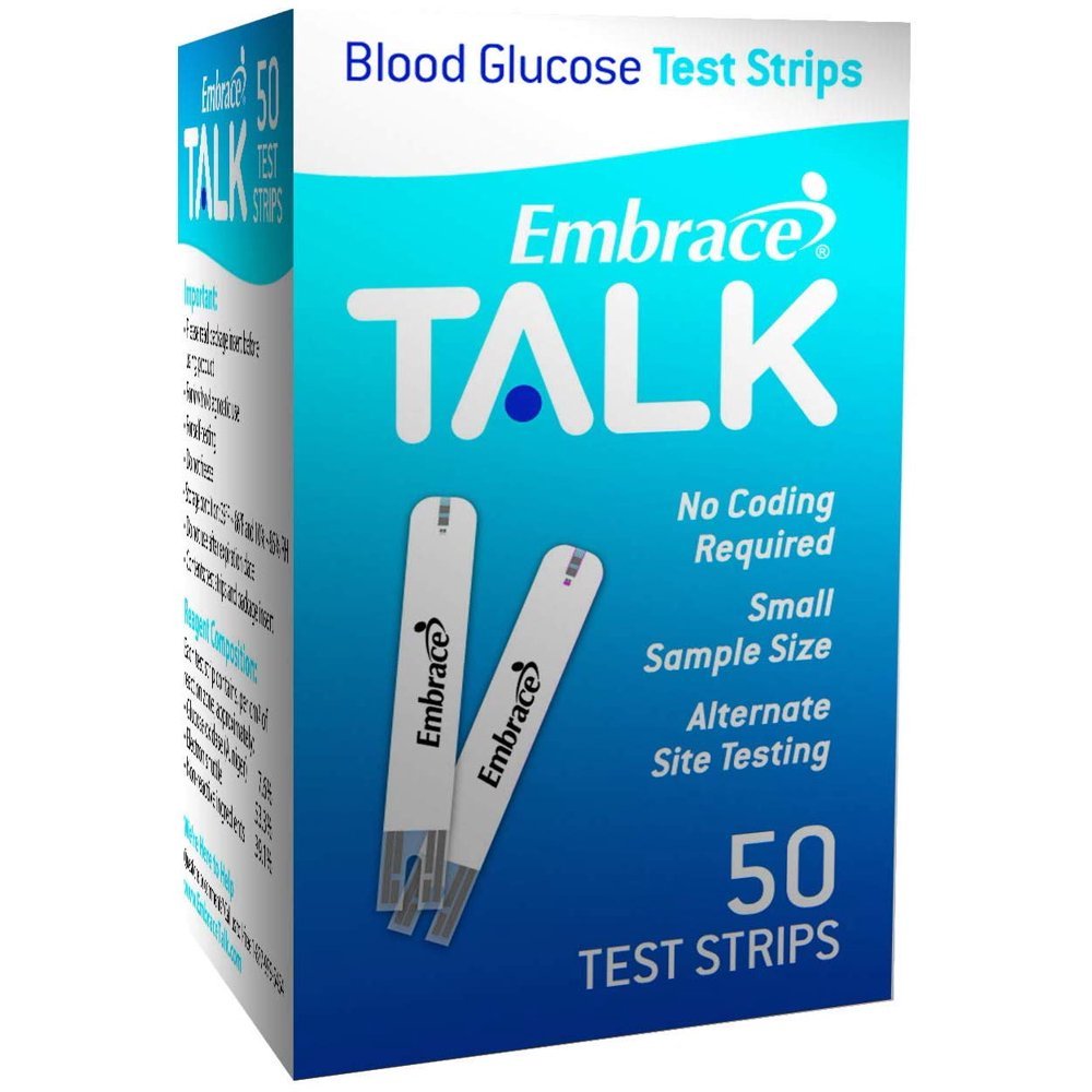 Embrace Talk APX03AB0303MO Blood Glucose Test Strips, Box ...