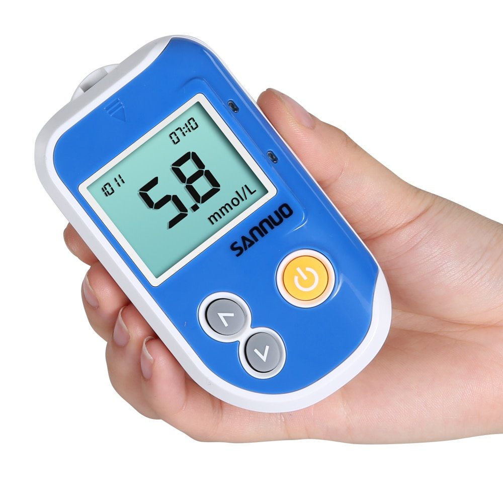 Free Code Blood Glucose Meter Sannuo GA 6 with Strips Lancets Medical ...
