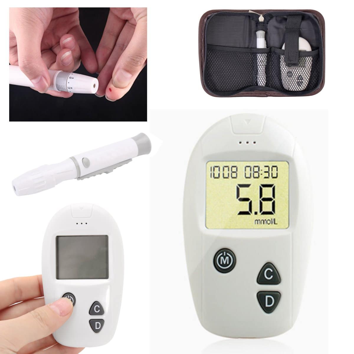 Glucometer Blood Glucose Test Sugar Meter Monitor Diabetes Diabetic ...