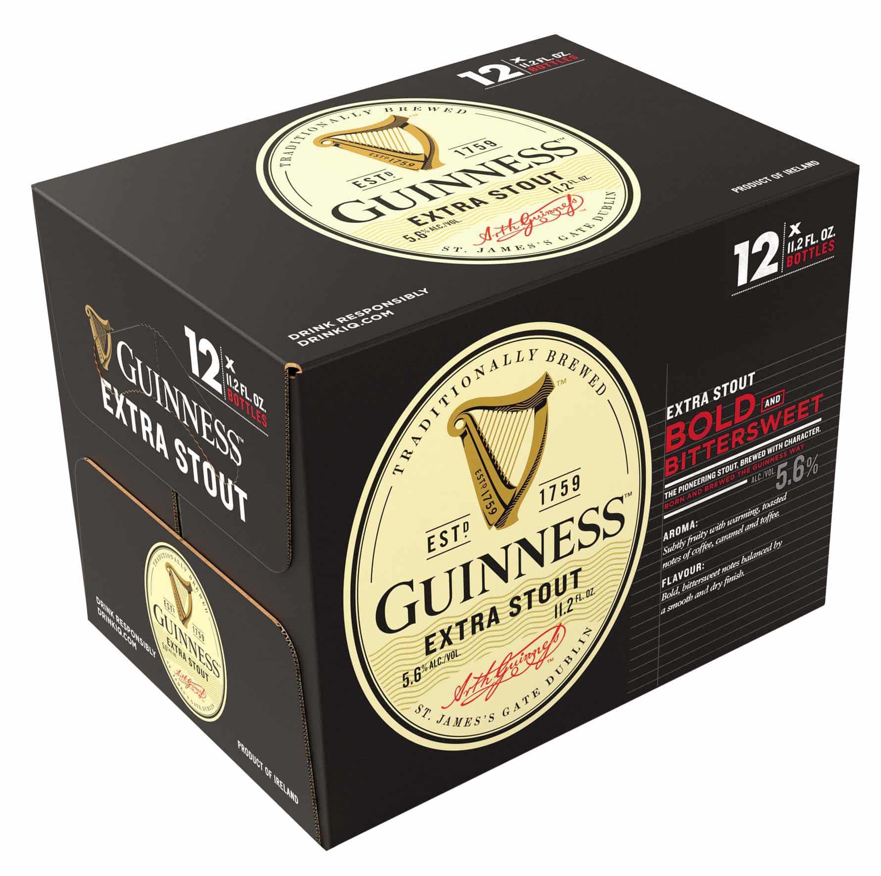 Guinness Extra Stout Beer 11.2 oz Bottles