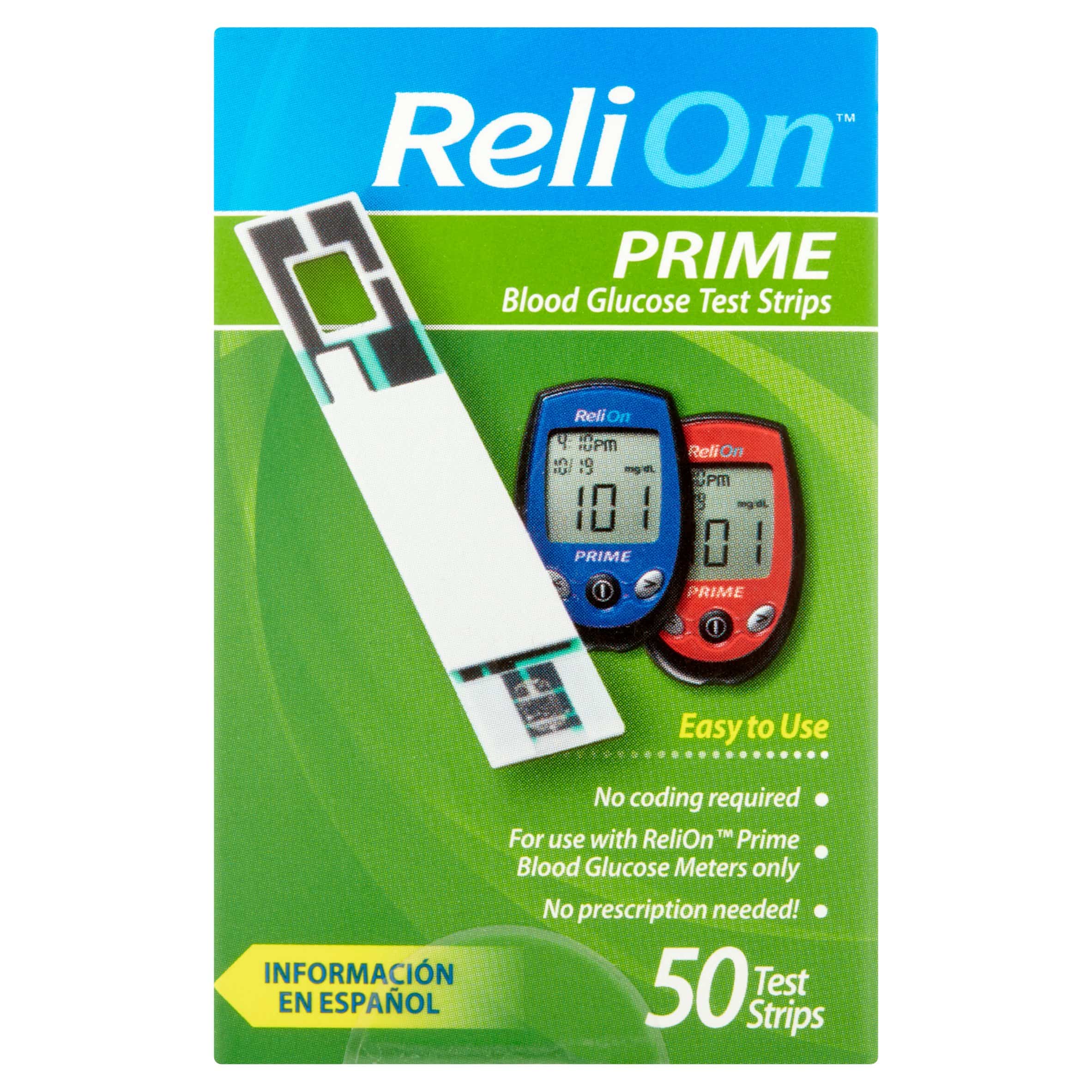 Home Diagnostic Health Medicine ReliOn Prime Diabetic Blood Glucose ...