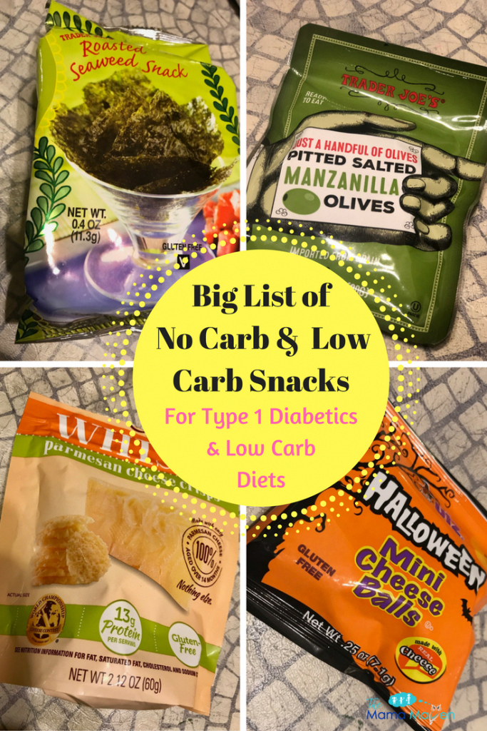 No Carb &  Low Carb Snack List for Type 1 Diabetic Kids or ...