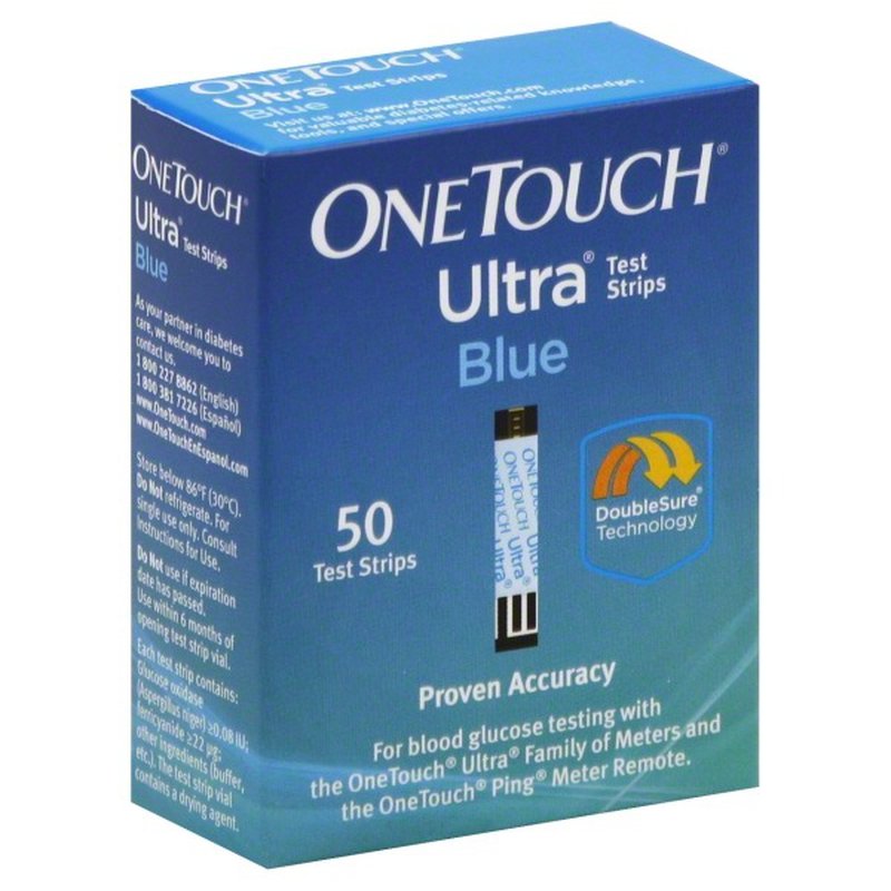OneTouch Ultra Blood Glucose Test Strips Blue (50 ct) from Walmart ...