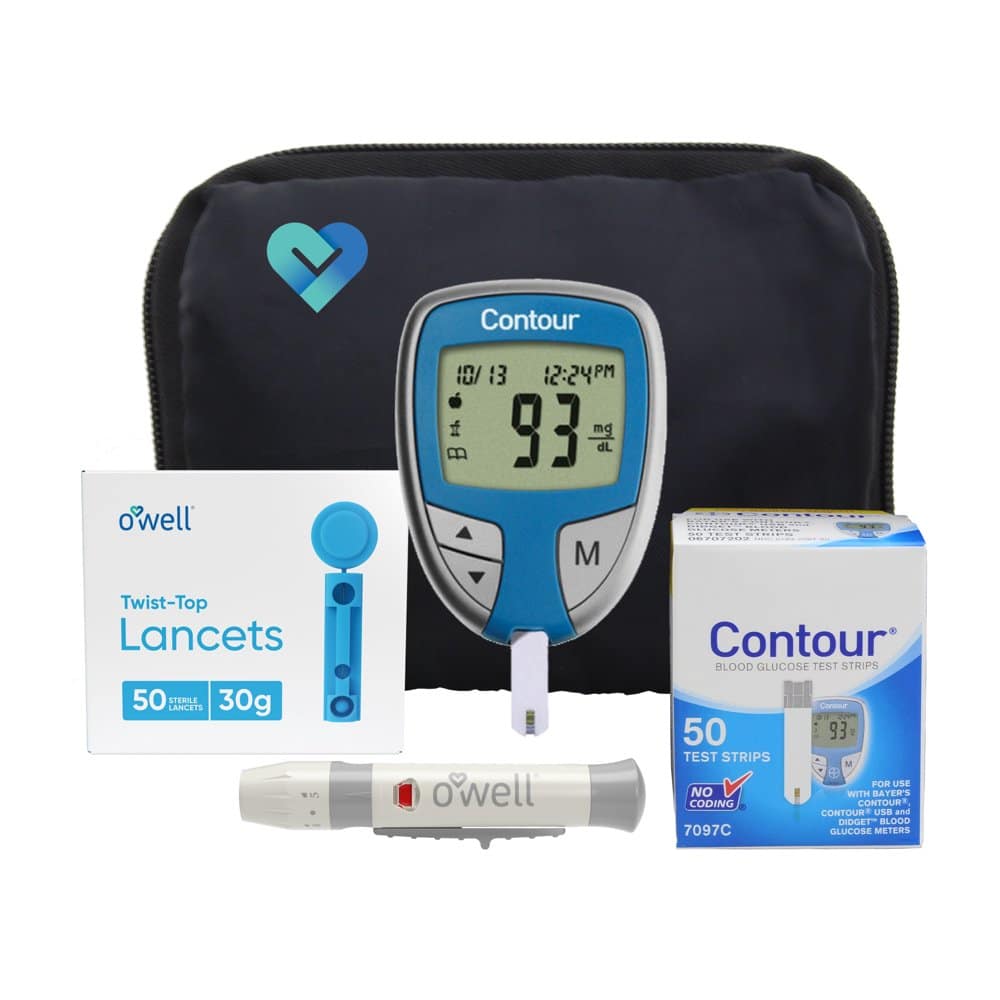 OWell Bayer Contour Complete Diabetes Blood Glucose Testing Kit, METER ...