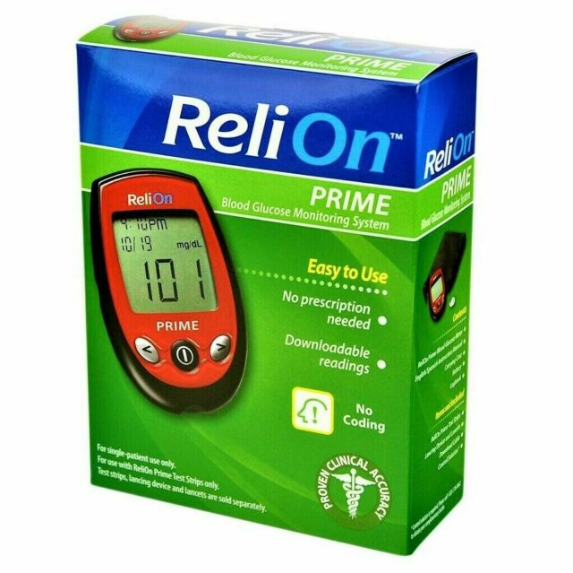ReliOn Prime Blood Glucose Monitoring System Blue for sale online