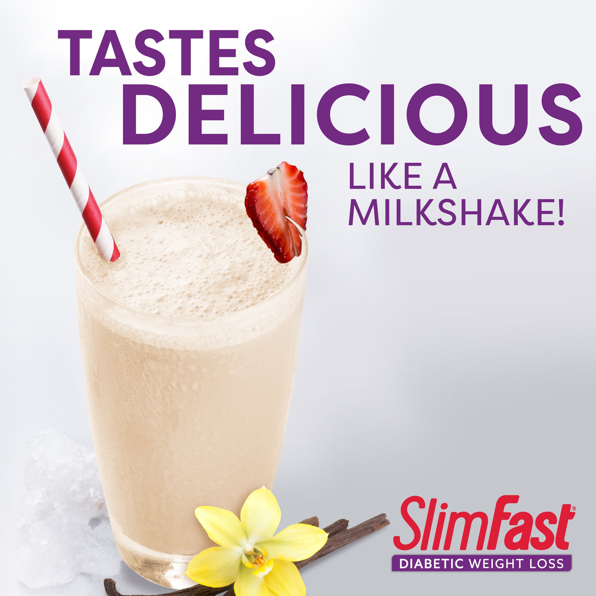 SlimFast Diabetic Meal Replacement Shake Mix, Vanilla ...