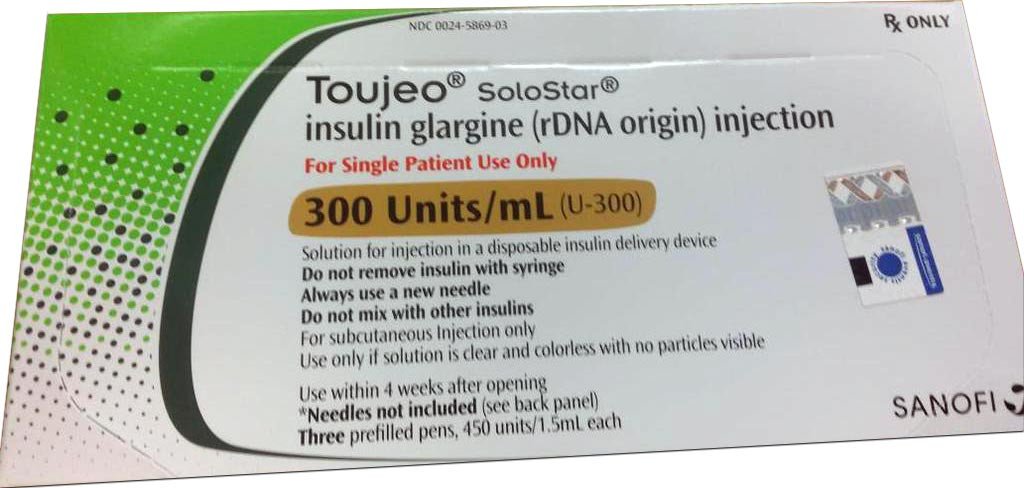 Toujeo Solostar (Insulin Glargine) 300 IU/ml, 5 x 1.5