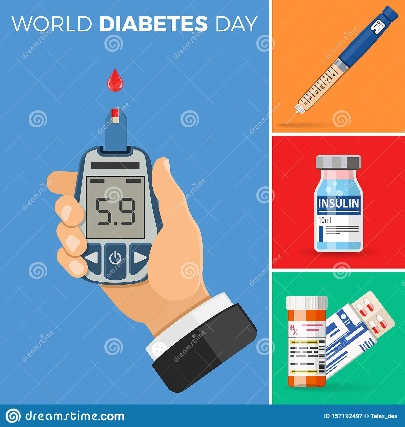 World Diabetes Day Concept stock vector. Illustration of concept ...